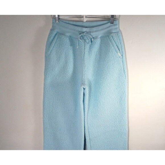 Gilly Hicks A&F Baby Blue Fleece Sleep Lounge Pants Pockets Drawstring Sz Small - Picture 2 of 9
